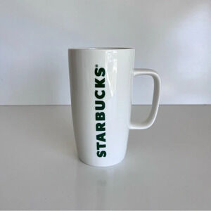 Starbucks Coffee Tea White & Green Spell-out Logo Tall Latte Mug